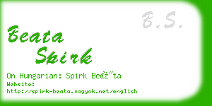 beata spirk business card